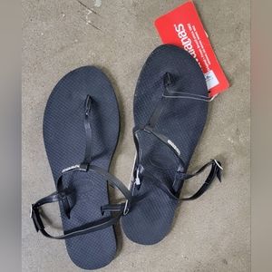 COPY - HAVAIANAS You Riviera BLACK Leather Flip Flops Thong Sandals37/38 US 6w